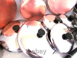 Revere Ware Pre'68 Lot Set Pots, Pans, Dutch Oven, Steamer, Dutch Oven Lids Euc