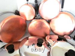 Revere Ware Pre'68 Lot Set Pots, Pans, Dutch Oven, Steamer, Dutch Oven Lids Euc
