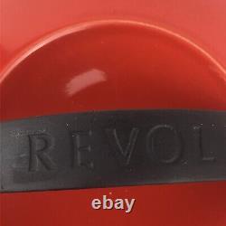 Revol France Red White Enamel Ceramic Porcelain Oval Dutch Oven with Lid 3.5L