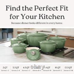 Rossallini Enameled Cast Iron Round Dutch Oven Lid, 2 Qt, Oyster Grey