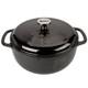 Round 6-quart Black Enamel Cast Iron Dutch Oven With Lid