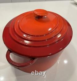 STAUB BASIX # 31 French Cast Iron RED Enameled 6 QT Oval Dutch Oven France