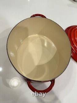 STAUB BASIX # 31 French Cast Iron RED Enameled 6 QT Oval Dutch Oven France