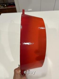 STAUB BASIX # 31 French Cast Iron RED Enameled 6 QT Oval Dutch Oven France