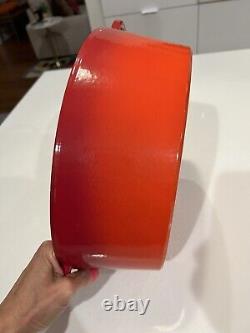 STAUB BASIX # 31 French Cast Iron RED Enameled 6 QT Oval Dutch Oven France