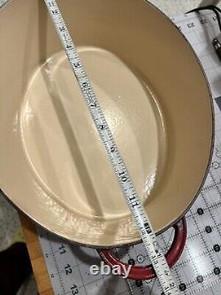 STAUB BASIX # 31 French Cast Iron RED Enameled 6 QT Oval Dutch Oven France