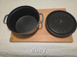 STAUB Cast Iron 7 qt, Round, Dutch Oven, Cherry