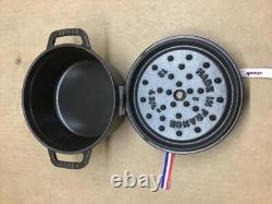 STAUB Cast Iron Dutch Oven 0.5-qt Round Cocotte, Matte Black