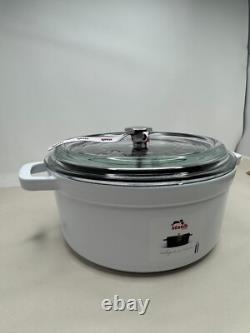 STAUB Cast Iron Dutch Oven 4-qt Round Cocotte with Glass Lid, (White)