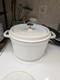 Staub Cast Iron Dutch Oven 5 Qt Round Cocotte White Made In France