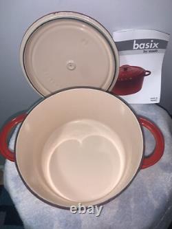 STAUB Enameled Cast Iron Dutch Oven w Lid #18 ORANGE 2 QT France BRAND NEW