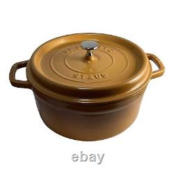 STAUB LA COCOTTE Cast Iron Dutch Oven #26 Mustard Yellow 10 1/4 inch France