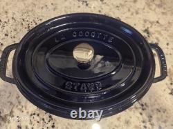 STAUB La Cocotte Enameled Cast Iron Oval Dutch Oven #29 11 3/8 Blue