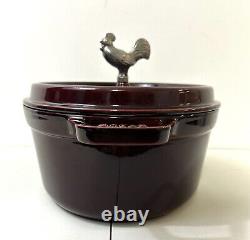 STAUB La Cocotte Oval Dutch Oven Grenadine Red Rooster Enameled Cast Iron 12.25