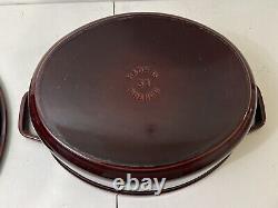 STAUB La Cocotte Oval Dutch Oven Grenadine Red Rooster Enameled Cast Iron 12.25