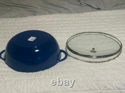 STAUB Le Grande 7.4-Quart Enameled Cast Iron Dutch Oven with Lid, Blue, NEW