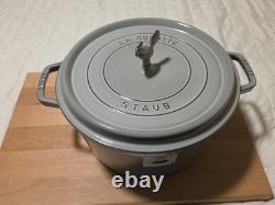 STAUD Cast Iron 13.25 qt, Round, Dutch Oven, Gray
