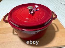STAUD Cast Iron 7 qt, Round, Dutch Oven, Cranberry
