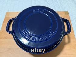 STAUD Cast Iron 7 qt, Round Dutch oven, Braise and Grill. Dark Blue