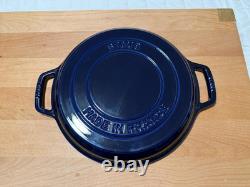STAUD Cast Iron 7 qt, Round Dutch oven, Braise and Grill. Dark Blue