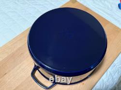 STAUD Cast Iron 7 qt, Round Dutch oven, Braise and Grill. Dark Blue