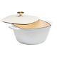Square Dutch Oven Matte White 7 Qt. Porcelain Enameled Cast Iron Covered Lid