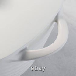 Square Dutch Oven Matte White 7 qt. Porcelain Enameled Cast Iron Covered Lid