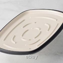 Square Dutch Oven Matte White 7 qt. Porcelain Enameled Cast Iron Covered Lid