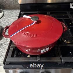 Staub 24 Red 4 Quart Dutch Oven 9 3/8 Lid New! Beautiful