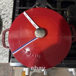 Staub 24 Red 4 Quart Dutch Oven 9 3/8 Lid New! Beautiful