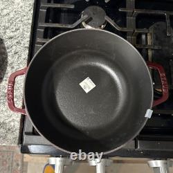 Staub 24 Red 4 Quart Dutch Oven 9 3/8 Lid New! Beautiful