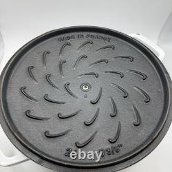 Staub 24cm Round Cocotte White Enameled Cast Iron Dutch Oven w Lid France