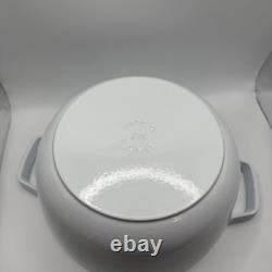 Staub 24cm Round Cocotte White Enameled Cast Iron Dutch Oven w Lid France