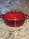 Staub #27 Red Cast Iron Dutch Oven 4 Qt Rooster Finial Made In France