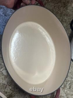 Staub #27 Red Cast Iron Dutch Oven 4 QT Rooster Finial Made in France