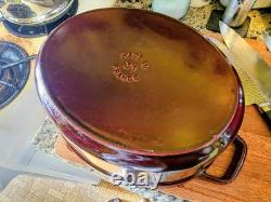 Staub 31 Oval Dutch Oven Cocotte Cherry Red Enamel Cast Iron 5.75 Qt Made France