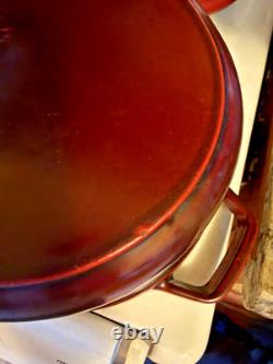 Staub 31 Oval Dutch Oven Cocotte Cherry Red Enamel Cast Iron 5.75 Qt Made France