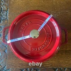 Staub 4 Qt Enameled Cast Iron Round Cocotte Dutch Oven Cherry Red