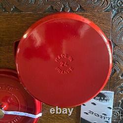 Staub 4 Qt Enameled Cast Iron Round Cocotte Dutch Oven Cherry Red