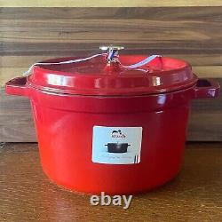 Staub 4 Qt Enameled Cast Iron Round Cocotte Dutch Oven Cherry Red