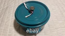 Staub 5.5-Qt Cast Iron Round Dutch Oven Cocotte Turquoise Blue -Made in France