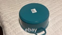 Staub 5.5-Qt Cast Iron Round Dutch Oven Cocotte Turquoise Blue -Made in France