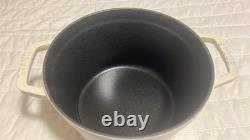 Staub Cast Iron3 qt, Round, Dutch Oven, White Matte