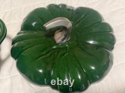 Staub Cast Iron 3.5 qt, Pumpkin, Dutch Oven With Stainless Steel Knob, Basil