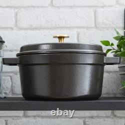 Staub Cast Iron 4QT Round Cocotte Dutch Oven Black (Open Box)