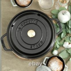 Staub Cast Iron 4QT Round Cocotte Dutch Oven Black (Open Box)