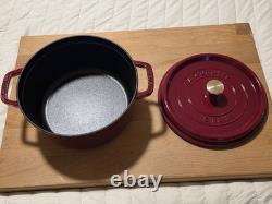 Staub Cast Iron 4 qt, Round, Dutch Oven, Cherry
