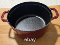 Staub Cast Iron 4 qt, Round, Dutch Oven, Cherry