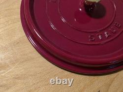 Staub Cast Iron 4 qt, Round, Dutch Oven, Cherry