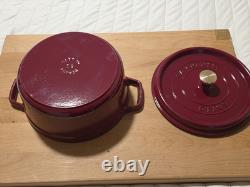 Staub Cast Iron 4 qt, Round, Dutch Oven, Cherry
